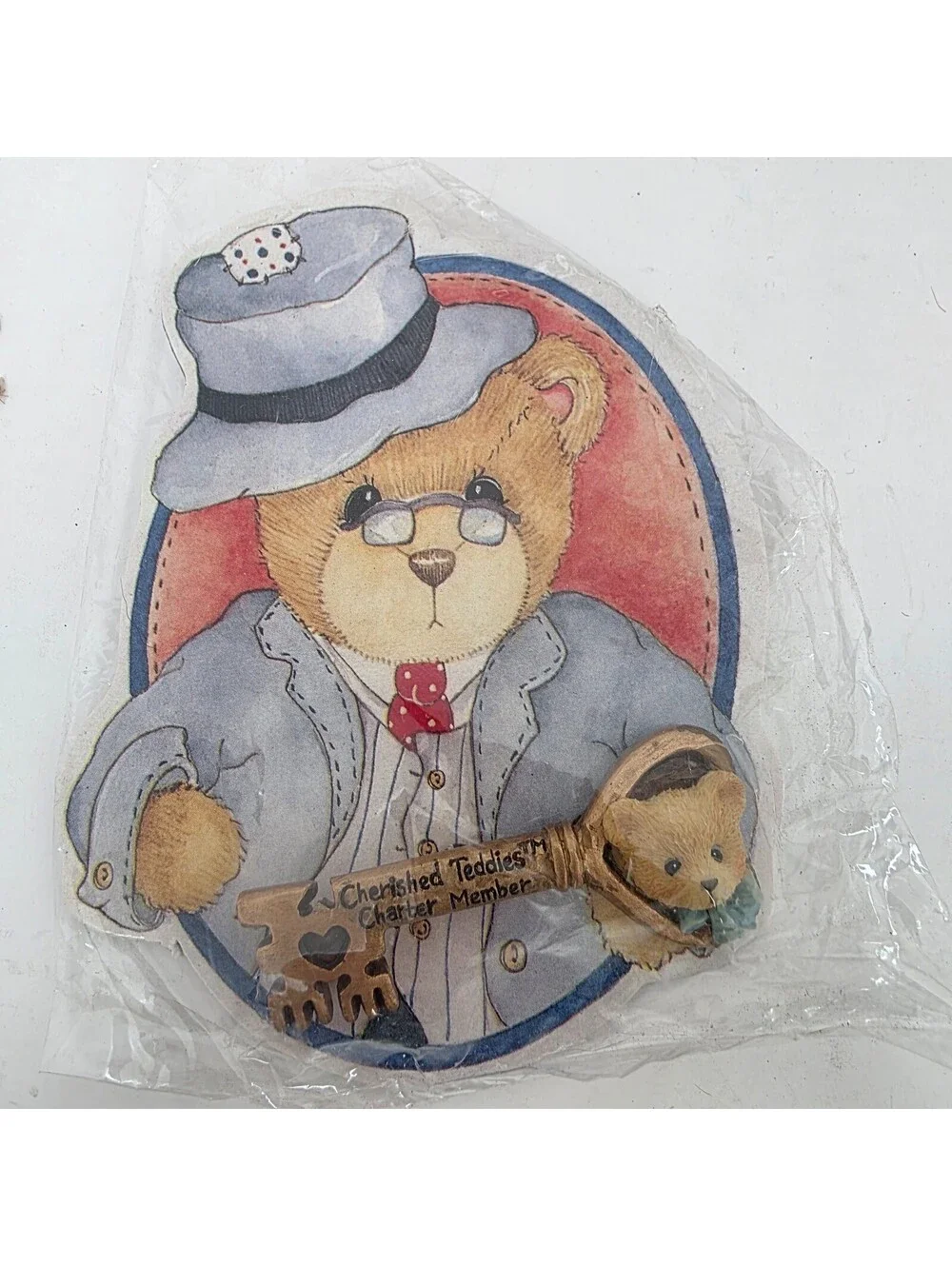 Vintage 1995 Rnesco Cherished Teddies Club Town Hall Display Standee Kit Lot